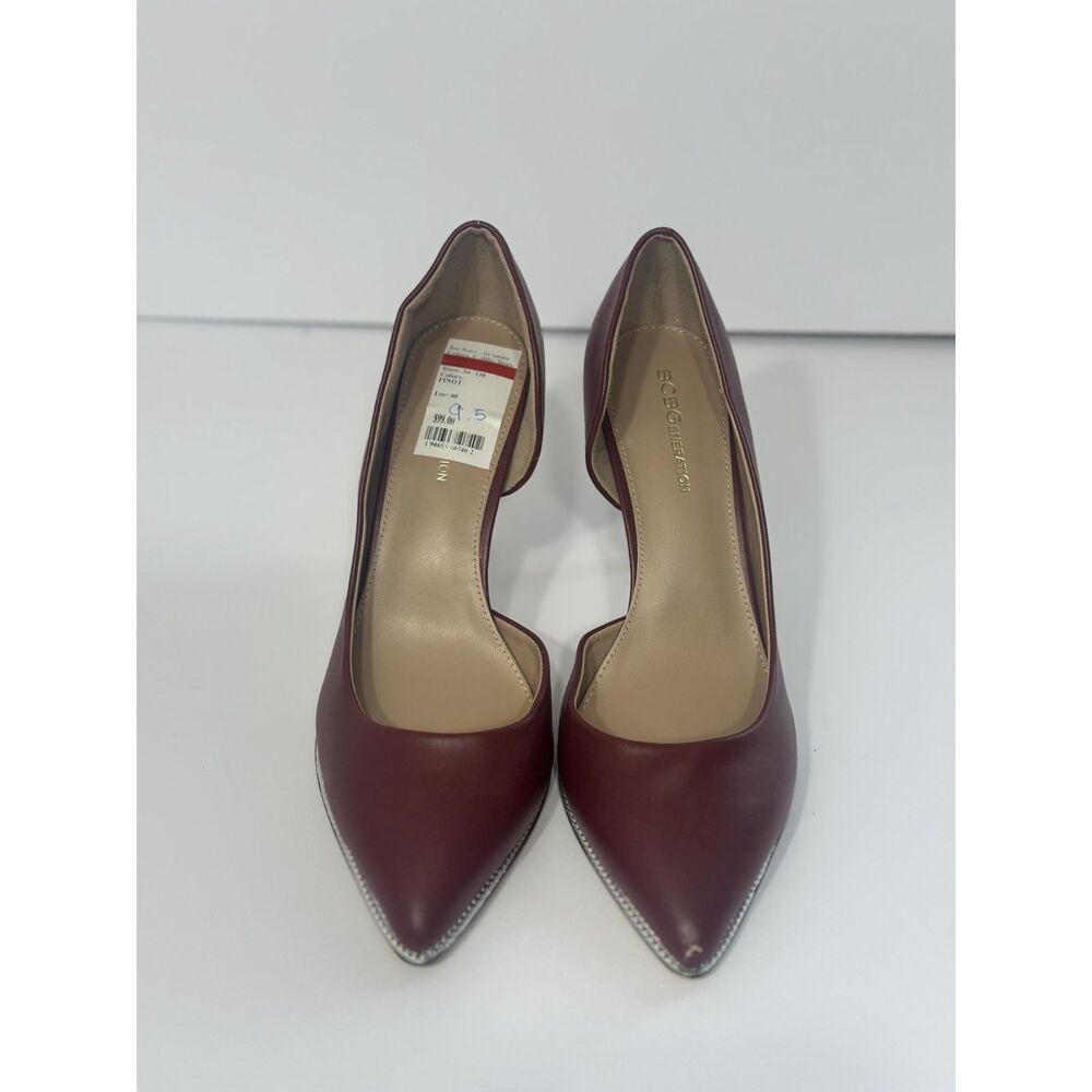 BCBGeneration Women’s Burgundy D’Orsay Pointed Toe Pumps Heels Size 9.5